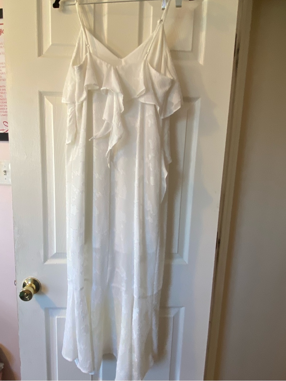 Wild Fable White Ruffle Midi Dress Size Large Flowy Spaghetti Strap